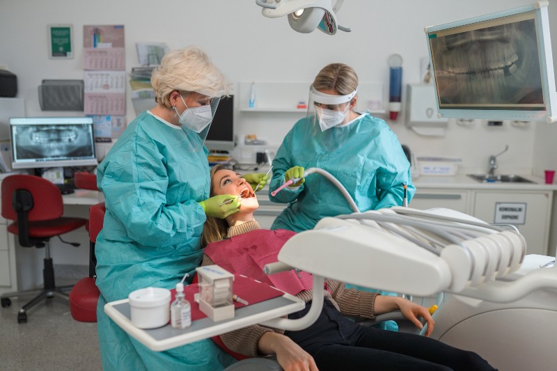 Dental crown procedure performed by the dental team in a clinic in Mokena, IL